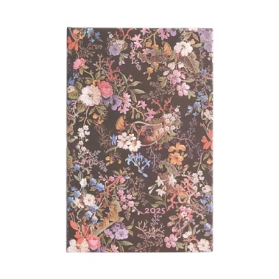 Abbildung von Floralia (William Kilburn) Maxi 12 month Vertical Hardback Dayplanner 2025 (Elastic Band Closure): tydzień na dwóch stronach, zamykany gumkę, papier 100 gsm