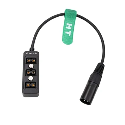 Abbildung von HangTon Block Battery 12V XLR 4 Pin Power Supply Splitter zu D tap 3 Port Triple Hub Adapter Converter 12&quot;