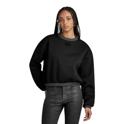 Abbildung von G Star RAW Damen Badge Logo Oversized Sweatshirt, Schwarz (dk Black D24218 C235 6484), L