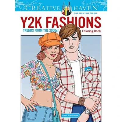Abbildung von Creative Haven Y2k Fashions Coloring Book: Trends from the 2000s! (Adult Books: Fashion)
