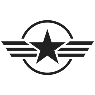 Abbildung von Finest Folia 2er Set Autoaufkleber Army Stern Sticker Folie für Auto Motorrad Anhänger Aufkleber US Star Motiv 4 selbstklebend wetterfest Kfz Zubehör (Schwarz Matt, 10 x cm K171)