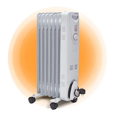 Abbildung von Johannson Ölradiator Heat Champ Elektroheizkörper, 1500.00 W, Mobile Heizung mit 7 bis 9 Heizelementen, 3 Heizstufen und Thermostat