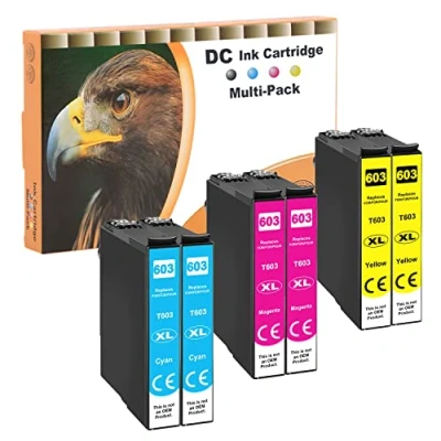 Abbildung von D&amp;C 6X Druckerpatronen Kompatibel für Epson 603 XL Expression Home XP 2100 2105 3100 3105 4100 4105 4155 Workforce WF 2810DWF 2830DWF 2835DWF 2850DWF