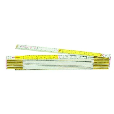 Abbildung von Metrica 23160 Holzgliedermassstab 2 m, rote Dezimalen, weiß/gelb