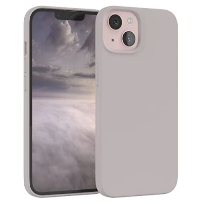 Abbildung von EAZY CASE Premium Silikon Handyhülle kompatibel mit iPhone 13, Slimcover Kameraschutz und Innenfutter, Silikonhülle, Schutzhülle, Bumper, Handy Case, Hülle, Softcase, Rosa Braun