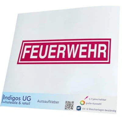 Abbildung von INDIGOS UG Aufkleber Autoaufkleber JDM Die Cut Auto 210x50 mm Feuerwehr pink Heckscheibe Heckscheibenaufkleber Sticker Tuning