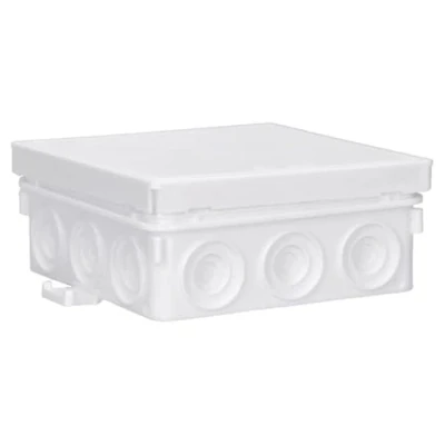 Abbildung von 10 Stück Voxura Feuchtraum Aufputz Verbindungsdose Abzweigdose Verteilerdose 100x100x42mm IP55 Abzweigkasten AP weiß