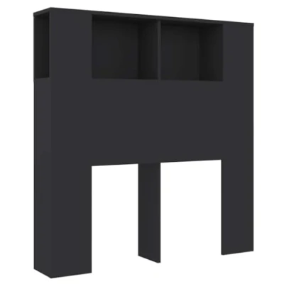 Abbildung von vidaXL Bett Kopfteil mit Ablagen Regal Wand Bücherregal Betthaupt Bettkopfteil Schlafzimmer Schwarz 100x18,5x104,5cm