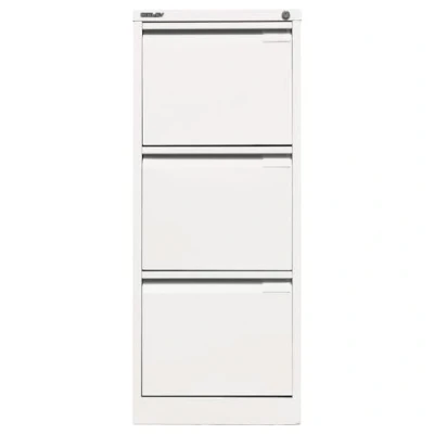 Abbildung von BISLEY Hängeregistraturschrank, einbahnig, DIN A4, 3 HR Schubladen, Metall, 696 Verkehrsweiß, 62.2 x 41.3 101.6 cm
