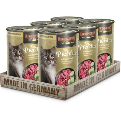 Abbildung von LEONARDO Katzen Nassfutter Superior Selection, Pferd mit Zucchini, 6x400g Dose, für ausgewachsene Katzen, getreidefrei, ohne Zucker, Made in Germany