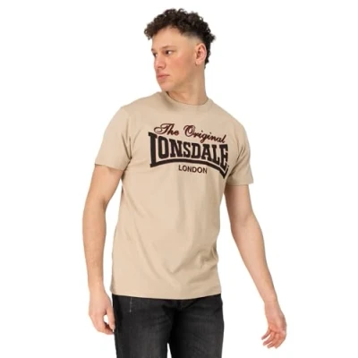 Abbildung von Lonsdale Normale Passform Cotha Tshirt print, Herren, Größe: XL, Sand black red