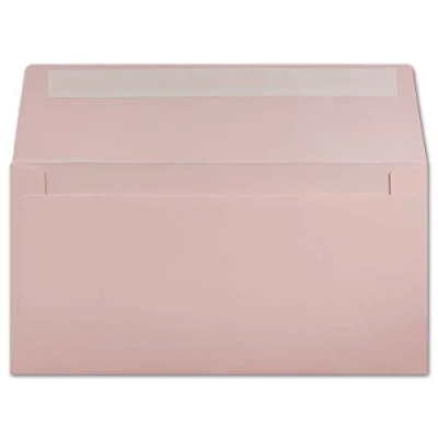 Abbildung von Glüxx Agent 150 DIN Lang Brief Umschläge Rosa 11 x 22 cm 120 g/m² Haftklebung Standard Kuverts für Taufe &amp; Einladungen