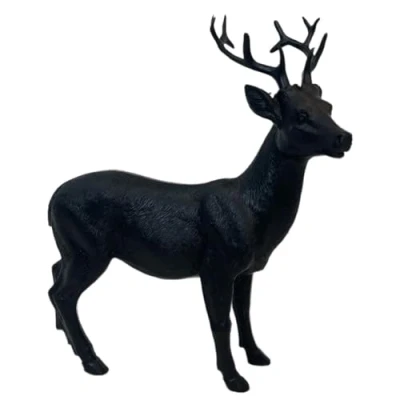 Abbildung von Dadeldo Living &amp; Lifestyle Hirsch Dekofigur Weihnachtsdeko Resin schwarz 16x15cm