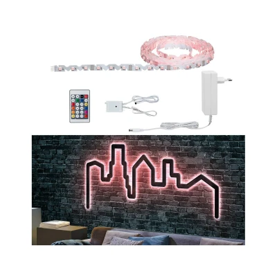 Abbildung von Paulmann 78966 LED Stripe FlexLED 3D Basisset 5m RGB incl. 1x26 Watt dimmbar Lichtband Weiß Lichtstreifen Kunststoff Band