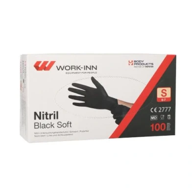 Abbildung von WORK INN Nitril Handschuhe, puderfrei, Black Soft, schwarz, Größe S, 100 von FROG.coffee
