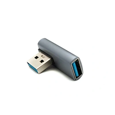 Abbildung von System S USB 3.0 Adapter Typ A Stecker zu Buchse Winkel Kabel in Grau
