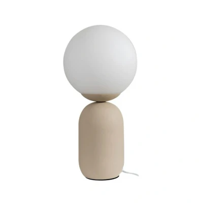 Abbildung von Lindby Tischleuchte Lennes, beige, Glas, Ø 20 cm