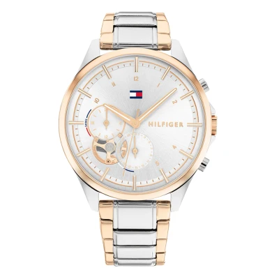 Abbildung von Tommy Hilfiger Multi Zifferblatt Quarz Uhr für Damen mit Zweifarbiges Edelstahlarmband 1782415