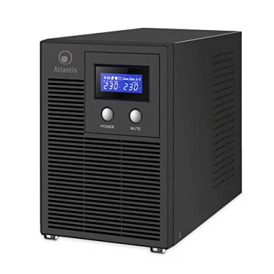 Abbildung von Atlantis A03 HP4003P Unterbrechungsfreie Sinuswelle 3000VA 2100W Line Interactive, LCD Display, USB HID Anschluss, 6 IEC Ausgänge, 4 12V 7Ah Akkus, RS232 serieller Port, SNMP Slot, softwa
