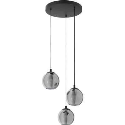 Abbildung von Eglo 98653 Pendelleuchte ARISCANI Rauchglas schwarz transparent E27 3X40W Ø42,5cm H:110cm dimmbar