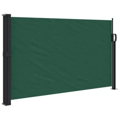 Abbildung von vidaXL Seitenmarkise, Sichtschutz Ausziehbar, Windschutz Sonnenschutz für Garten Balkon Terrasse, Seitenrollo Seitenwandmarkise, Dunkelgrün 120x500cm