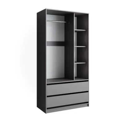 Abbildung von Vicco Kleiderschrank Elmo, Anthrazit, 100 x 200 cm mit 2 Schubladen