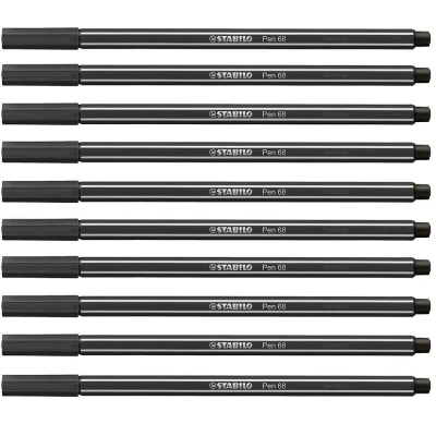 Abbildung von STABILO Filzstift Pen 68, (10 tlg), schwarz
