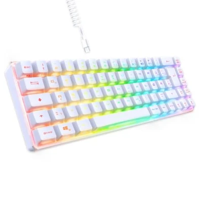 Abbildung von EMPIRE GAMING Neu 2024 K208 Kompakte TKL Kabelgebundene Tastatur (DE QWERTZ) 69 Tasten RGB Abnehmbares USB Type C Kabel Plug &amp; Play PC/PS4/PS5/Xbox 23 Anti Ghosting (Weiß)