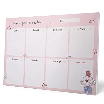 Abbildung von Grupo Erik Wochenplaner Block A4 Kalender Planer Ana Marin Terminplaner auf Spanisch Tischplaner Tischkalender ohne Datum Schreibtischunterlage Papier