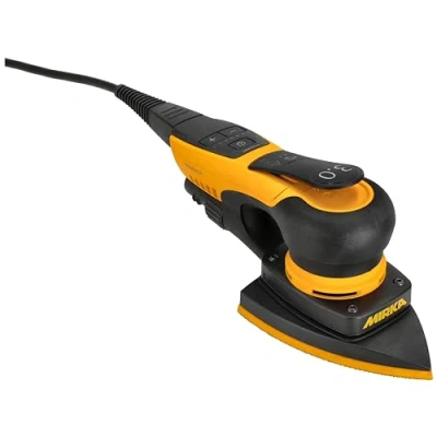 Abbildung von Mirka DEOS II 663 Deltaschleifer 300 W Dreieckschleifer vibrationsarmer Schwingschleifer für staubfreies Schleifen von Holz, Trockenbau &amp; Metall mit Klett Schleifpapier, MID6634044