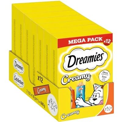 Abbildung von Dreamies Creamy Snacks Cremige Katzensnacks mit Huhn &amp; Lachs Megapack 7x12x10g