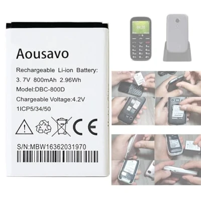 Abbildung von Aousavo DBC 800D ersatz akku Kompatibel mit Doro Phone Easy 5030 6520 6050 6526 6030 6620 5516 6530 6051 6531 500, 506, 508, 509, 510, 515,503X,Doro 1350/1360/1361/2414/2424