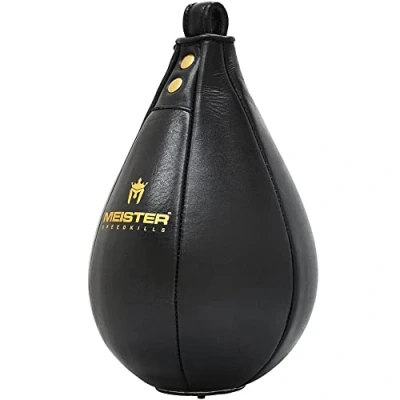 Abbildung von Meister SpeedKills Speedbag aus Leder mit Leichter Latexblase, Schwarz, Größe L (26,7 x 17,8 cm)