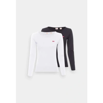 Abbildung von Levi&#039;s TEE 2 PACK Langarmshirt, Damen, Größe: XXS, Caviar/white