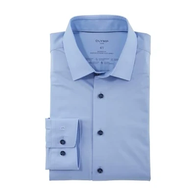 Abbildung von OLYMP Luxor 24/Seven modern fit Hemd Langarm Jersey Stretch aqua Gr. 38