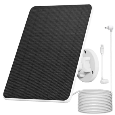 Abbildung von 6W Solarpanel für Ring Kamera, Solarmodule, Kamera kompatibel Spotlight Cam Akku &amp; Stick Up mit Barrel Plug 3m Ladekabel IP65 5V Solar Ladegerät
