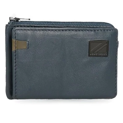 Abbildung von Pepe Jeans Marshal Geldbörse mit Kartenfach, blau, 11 x 7 1,5 cm, Leder, Talla única, Kartenhalter