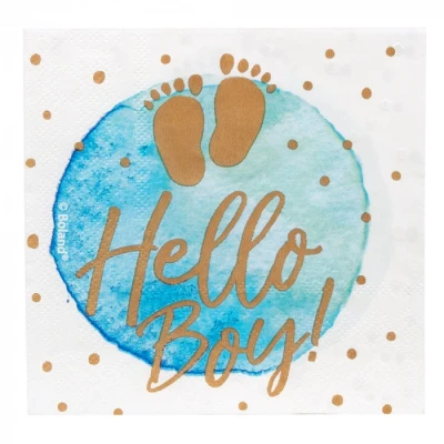 Abbildung von Servietten Hello Boy ! 33x33cm 20 Stück