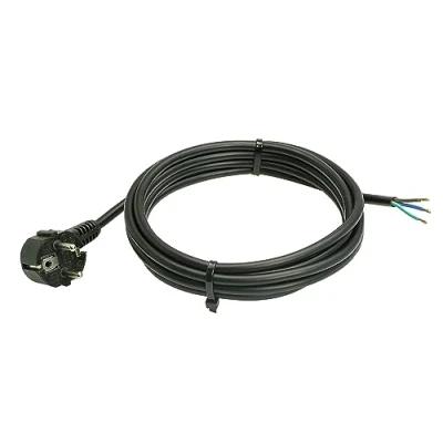 Abbildung von as Schwabe Anschlussleitung 10 m H05VV F 3G1,5 Verbindungskabel, Schutzkontaktwinkelstecker mit Leitung, Anschlusskabel 30mm abgemantelt Aderendhülsen, Stromkabel 230V, 10A, IP20, Schwarz, 70808