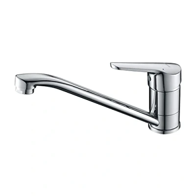 Abbildung von Ibergrif Wasserhahn Küche, Küchenarmatur mit Einhebelmischer, Keramikkartusche und 360 Drehbarer Spültischarmatur, Schnellmontage 40cm Kalt /Warmwasserschlauch, Chrom Edelstahl,M14450