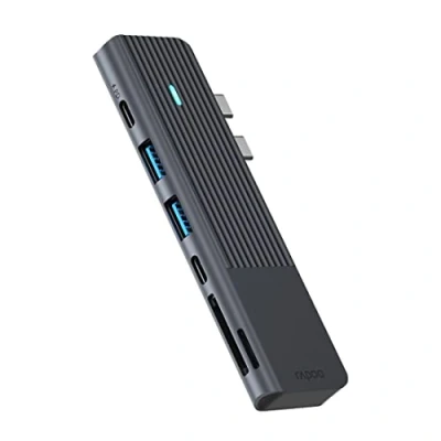Abbildung von Rapoo USB C Multiport Adapter, 7 in 2 grau