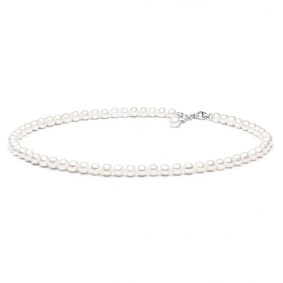 Abbildung von Gaura Pearls Perlenkette, klassisch, weiß, rund, 45 48 cm, echte Süßwasserzuchtperlen, 925er rhodiniertes Silber