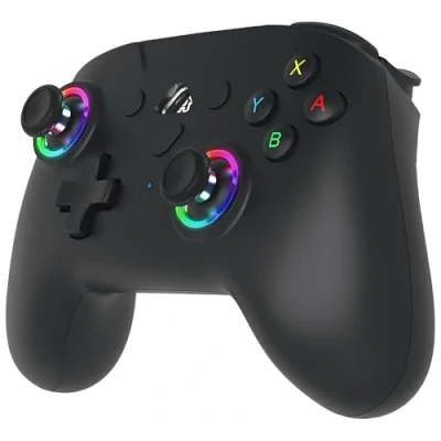 Abbildung von Subsonic Wireless Controller für Switch und Oled Bluetooth drahtloser mit LED, Vibration 6 Achsen Gyro Schwarz