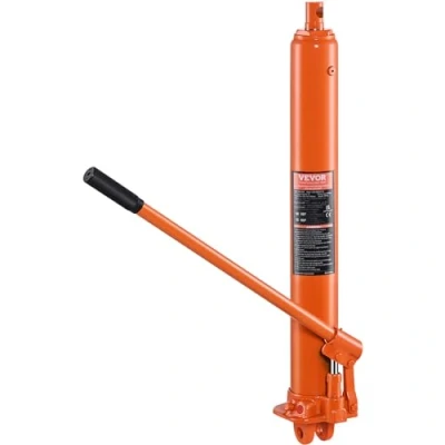 Abbildung von VEVOR Hydraulischer Langer Ram Wagenheber, 3 t Motorhebezylinder mit Einzelkolbenpumpe &amp; Flacher Basis, Auto Flaschenheber für Motorhebebühnen, Garagen /Ladenkrane, Bauernhof usw.