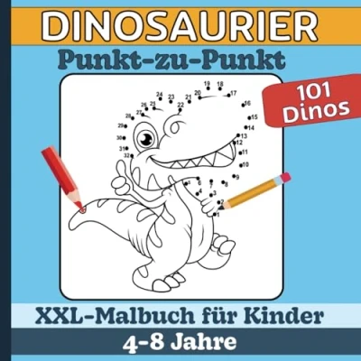 Abbildung von PUNKT ZU Dinosaurier für Kinder 4 8 Jahre: XXL Malbuch plus Zahlen verbinden
