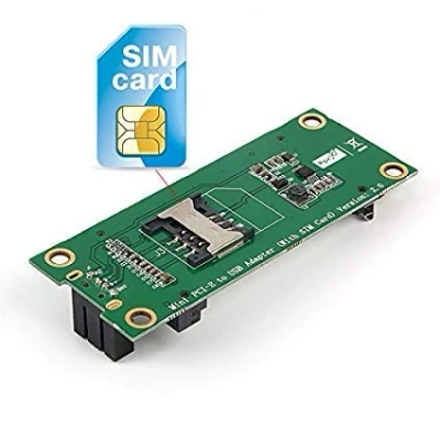 Abbildung von LeHang Mini PCI E zu USB Adapter Test 3G / 4G WWAN Modul Express Wireless 4Pin Adapterkarte mit SIM Karten Slot (vertikal)