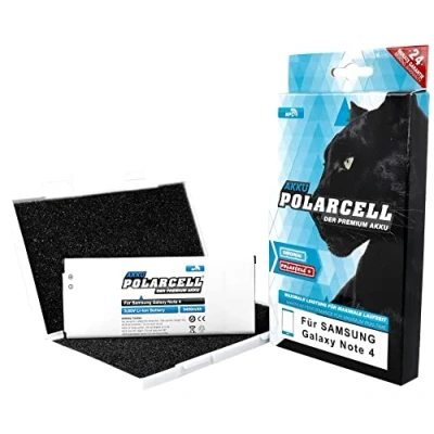 Abbildung von PolarCell NFC Akku für Samsung Galaxy Note 4 SM N910F ersetzt Original EB BN910BBE BN910BBU BN910BBK 3400mAh Starke Ersatz Batterie selektierte A+ Qualitätszellen