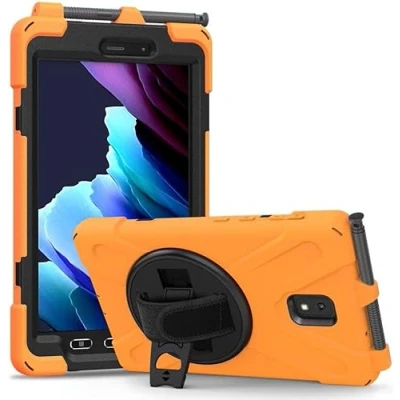 Abbildung von Für Samsung Galaxy Tab Active 3 Kickstand Hülle Mit Handschlaufe Orange