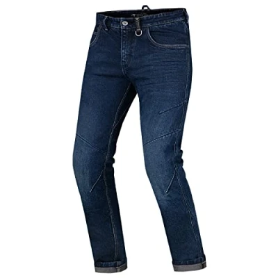 Abbildung von SHIMA DEVON Motorradjeans Belüftete Elastische Slim Fit Biker Motorradhose mit FiberQL Verstärkungen, CE Knie und Hüftprotektoren (Herren, Dunkelblau, 36)