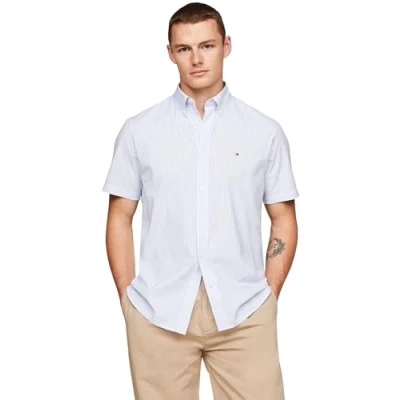 Abbildung von Tommy Hilfiger Regular Short Sleeve Hemd, Herren, Größe: XS, Cloudy blue optic white